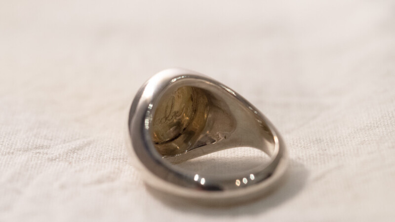 Regular item】Brass×Silver combination Signet-ring(S)4