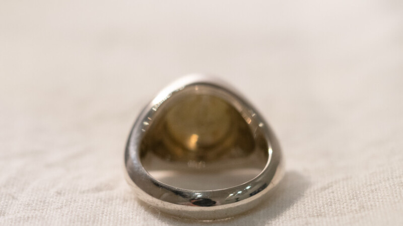 【Regular item】Brass×Silver combination Signet-ring(S)5