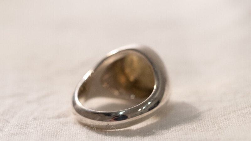 Regular item】Brass×Silver combination Signet-ring(S)7