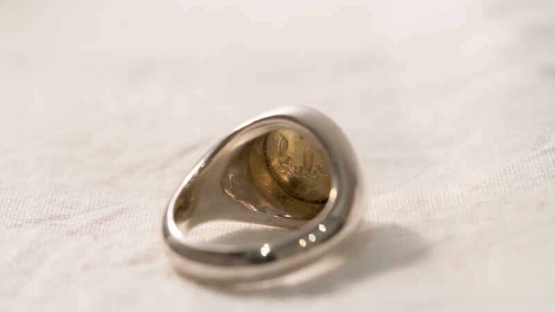 【Regular item】Brass×Silver combination Signet-ring(S)8