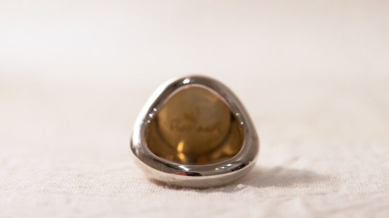 【Regular item】Brass×Silver combination Signet-ring(L)9