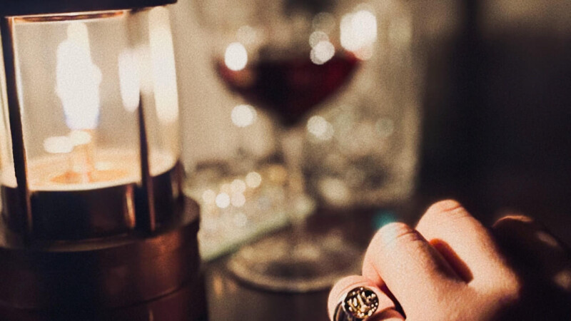 Hand engraved Brass×Silver Combination Signet Ring「KF」+「Elm tree with grapevines entwined, grapevine leaf, lotus flower」_14 Hand engraved Brass×Silver Combination Signet Ring「KF」+「Elm tree with grapevines entwined, grapevine leaf, lotus flower」_14