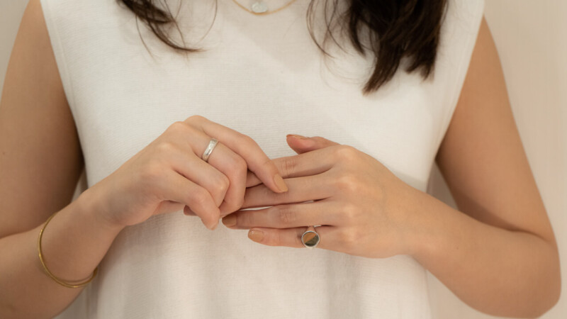 【Regular item】Brass×Silver combination Signet-ring(M)15