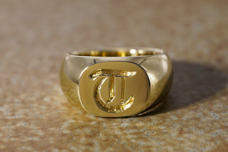 【Bespoke Order】Hand Engraved Classic Oval Square Signut Ring(Brass)T 【Bespoke Order】Hand Engraved Classic Oval Square Signut Ring(Brass)T